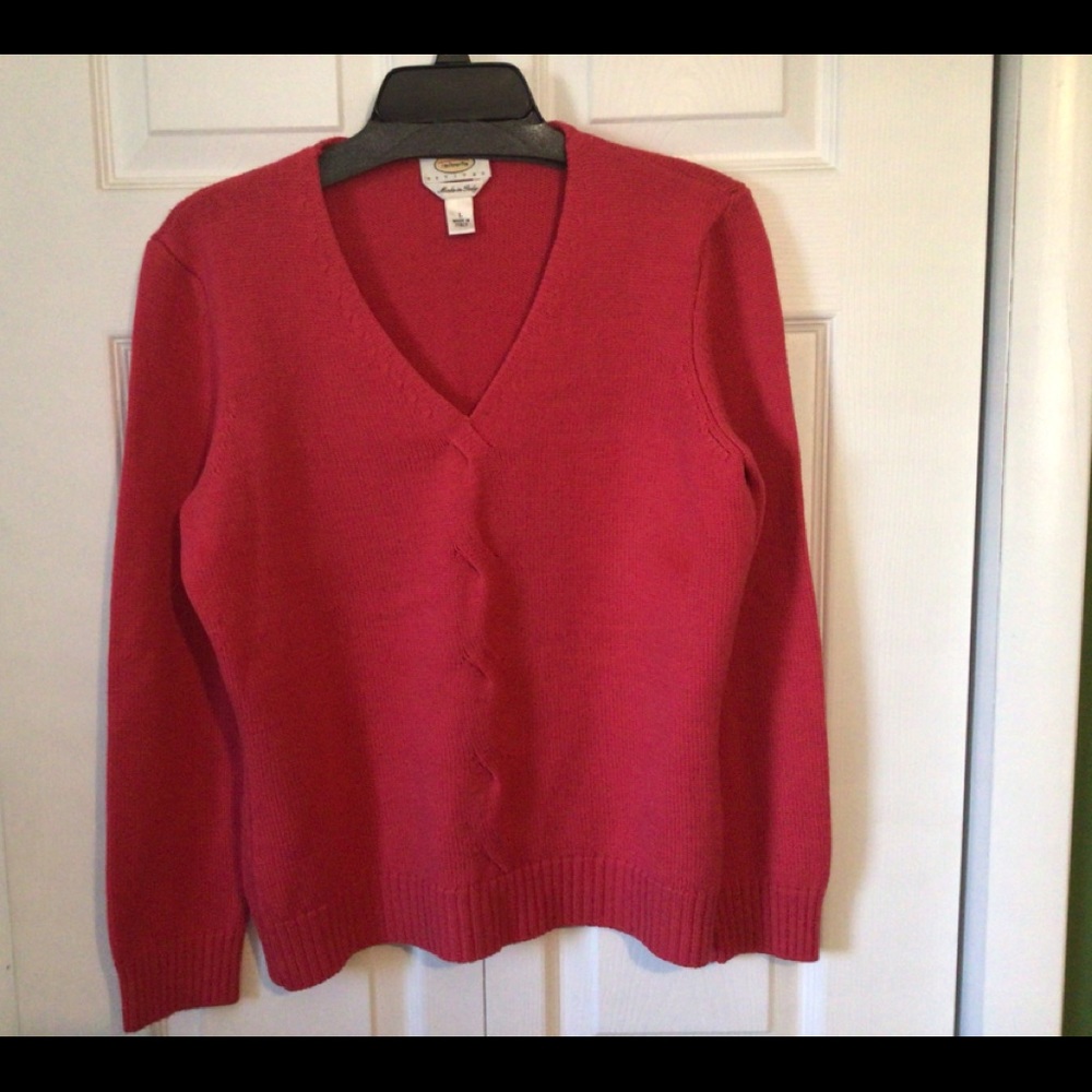 TALBOTS PETITES, Ladies V neck Sweater, 93% Wool, &% Cashmere, Dry Clean Only